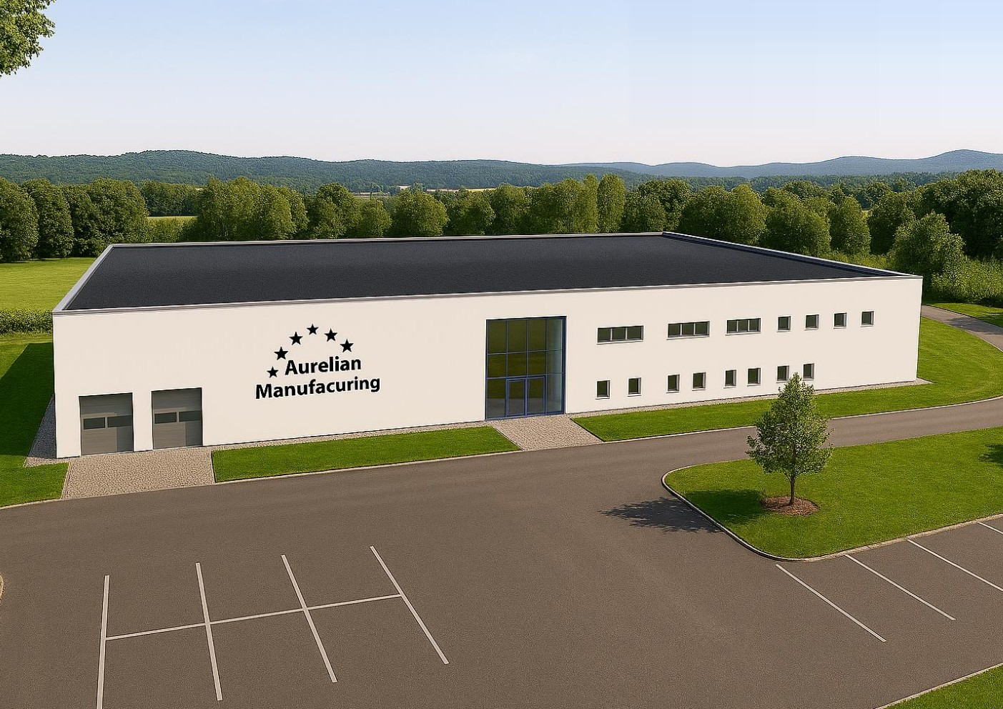 Site Zero — Aurelian Manufacturing facility rendering